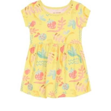 Imagem de Vestido infantil menina de morango Brandili - Amarelo-Feminino