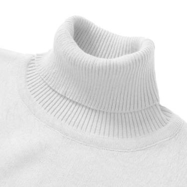 Imagem de Suéter Masculino De Tricô Gola Alta Para Outono/Inverno, Quente, Vinta