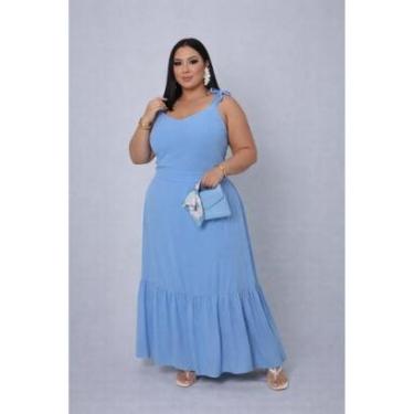 Imagem de Vestido Longo Plus Size D Bell Outlet Fashion Alça Amarração-Feminino