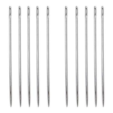 Imagem de 10 Agulhas Costura Manual Longa 13cm Tapeçaria Encadernação - Evolvere