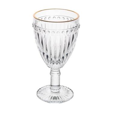 Imagem de Taça de Água Lyor de Vidro com Fio de Ouro Empire 325ml