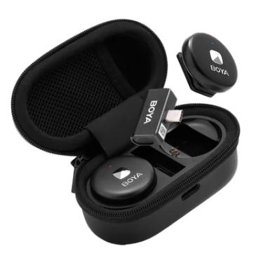 Imagem de Sistema Microfone Sem Fio Boya Omic-u Usb C Lapela Preto