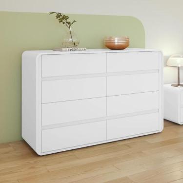 Imagem de Cômoda 8 Gavetas Easy Like Branco - MÓVEIS LOPAS