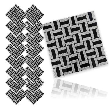 Imagem de Pastilha De Vidro Adesiva Kit 16 Uni Parede Cozinha Banheiro Lavabo Sala Decorativa Moderna Requintado Aplicacao Facil