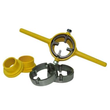 Imagem de Jogo de Tarraxas para Rosca Externa em Tubos de PVC 1/2 3/4 e 1 Polegada Kit com 6 Peças Cossinetes e Guias Padrão BSP