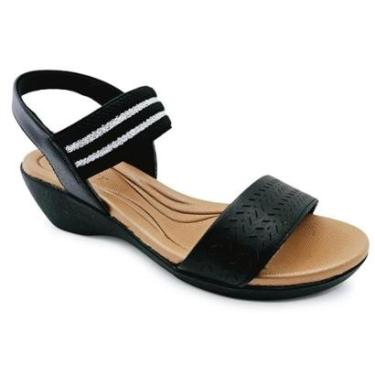 Imagem de Sandália Usaflex Tira em Couro com Recorte Laser e Elástico-Feminino