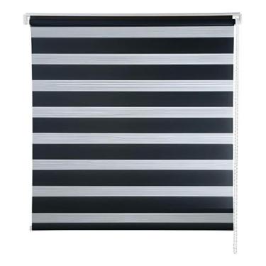Imagem de Persiana Rolô Zebra Dupla 1,60m X 1,60m Cor Preto - EVOLUX