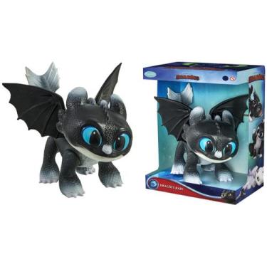 Imagem de Boneco Dusk Dragões Baby Como Treinar Seu Dragão Preto Pupee, Preto