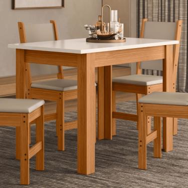 Imagem de Mesa De Jantar Para Cozinha Compacta 108x68cm Até 4 Lugares Com Tampo Reforçado 18mm