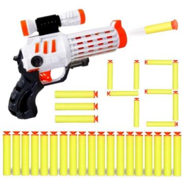 Imagem de Lançador de Brinquedo Tipo Ner com 43 Dardos Branco - OM Utilidades