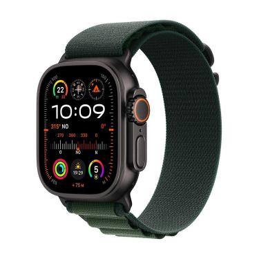 Imagem de Apple Watch Ultra 2 GPS + Cellular • Caixa preta de titânio de 49 mm • Pulseira loop Al...