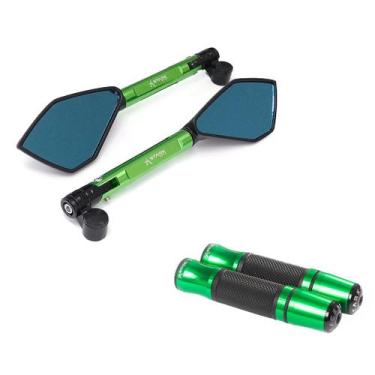 Imagem de Kit Retrovisor Manopla Esportivo Ninja 300r 250r Cbr250 R3 GSX R750 - 