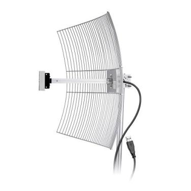 Imagem de Antena usb parabólica de grade aquário usb-2510 2.4ghz 25 dbi e cabo 1