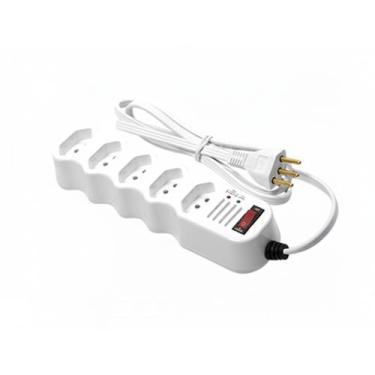 Imagem de Filtro de linha economico c 5 tomadas bivolt branco - ilumi