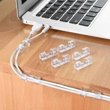 Imagem de Vittak Kit Clips Organizadores De Cabos Mesa Fixador Adesivo Fios Pare