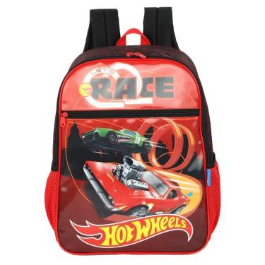 Imagem de Mochila de Costas Hot Wheels Carro Juvenil Escolar Corrida-Masculino