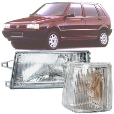 Imagem de Farol Dianteiro e Seta Pisca Esquerdo Motorista Fiat Uno Fiorino Premi
