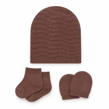 Imagem de Kit Maternidade Touca + Luva + Meia Recém Nascido Bebê Centope Algodão