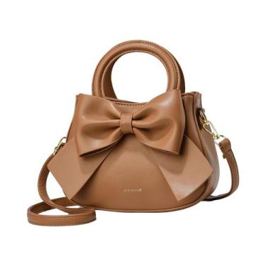 Imagem de Bolsa Pequena Quadrada Feminina Da Moda, Alta Qualidade, Com Laço, Est