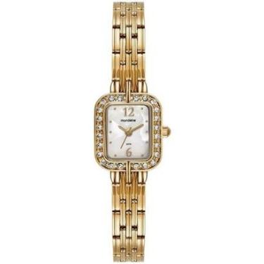 Imagem de Relógio Mondaine Feminino Madrepérola Cristais Dourado 99781LPMVDE1-Feminino