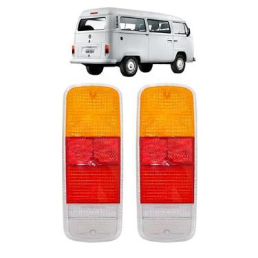 Imagem de Par Lente traseira VW Kombi 1976 a 2012 Tricolor Âmbar - Mikron