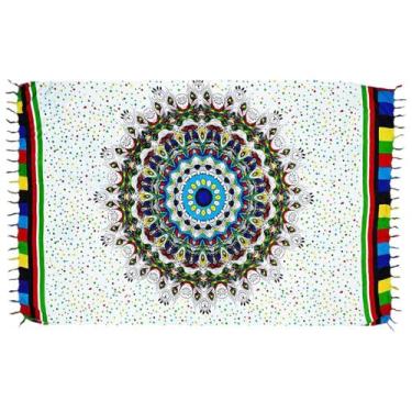 Imagem de Canga Mandala Rainbow Fundo Branco - Portal da Luz