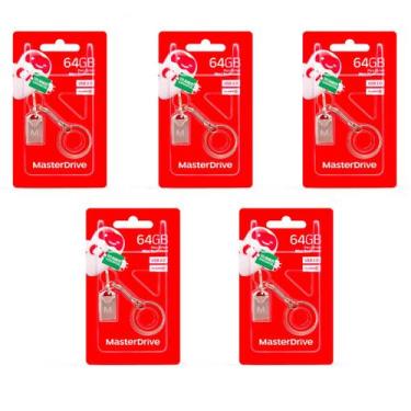 Imagem de Kit com 5 mini chaveiro pen drives 16gb/32gb/64gb/128gb Master Drive o