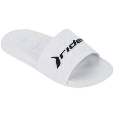Imagem de Chinelo Masculino Conforto Slide Slip On Free II Rider, Branco, Preto,