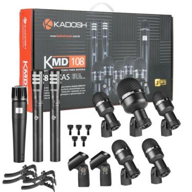 Imagem de Kit Microfone Para Bateria Kadosh K-8 Slim Com 8 Peças