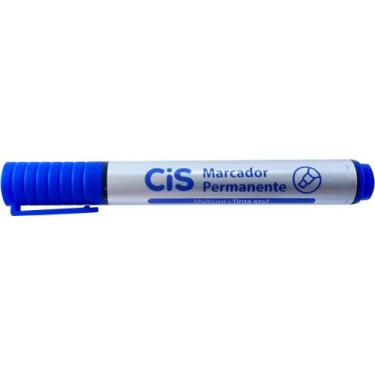 Imagem de Kit 2 Caneta Marcador Permanente Chanfrada Azul Cis