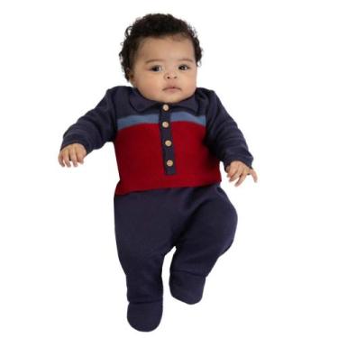 Imagem de Macacão Bebê Menino Tricô Carlos Marinho Fofinho, P