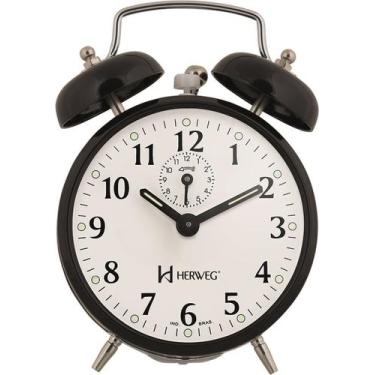 Imagem de Despertador Mecânico Preto Herweg 2208