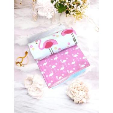 Imagem de Cobertor Manta Bebe Azul Estampado FLAMINGO DENGO  90CM X 1,10 CM - MI