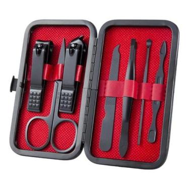 Imagem de Conjunto de Manicure de Aço Inoxidável com 7 Peças Preto - GlobalUp 36