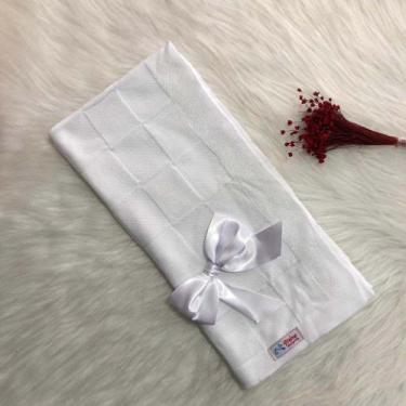 Imagem de Manta Para Bebê Tricô Tricot Quadriculada - Mimo da Cegonha, Branco, R