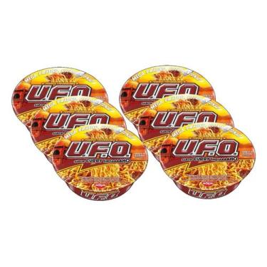 Imagem de Kit 6 macarrão instantaneo nissin yakissoba u.f.o. sabor curry indiano