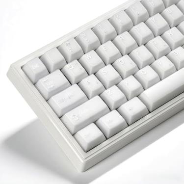 Imagem de dagaladoo Conjunto de teclas de teclado, teclas PBT Double Shot, Cherry Profile Capas de teclas personalizadas 60 65 75 100 por cento para teclado mecânico retrô de tamanho completo Cherry-mx, jade