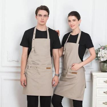 Imagem de Avental De Cozinha Impermeável Com Bolsos Para Mulheres E Homens, Unif