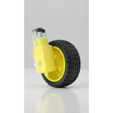 Imagem de Roda + Motor C/ Redução 68mm 3-6V - Congratulations Store