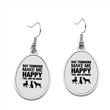Imagem de Rat Terriers Brinco Make Me Happy - Brincos pendurados para meninas - Presente de festa de aniversário dos namorados