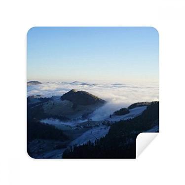 Imagem de Mountain Sky Clouds Fog Nature Town Glasses Pano de limpeza de tela tecido de camurça pacote com 2