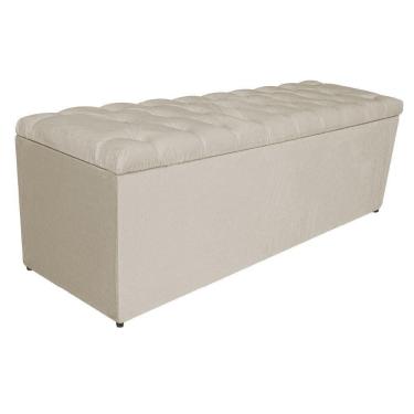 Imagem de Calçadeira Estofada Liverpool 140cm Casal Suede Bege