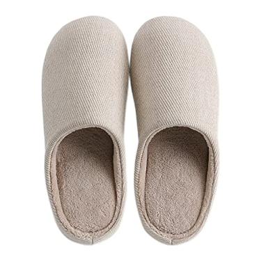 Imagem de Chinelos para mulheres, aconchegantes, para ambientes internos e externos, chinelos macios para casa com sola de pelúcia, chinelos femininos, sola macia, sapatos para casa
