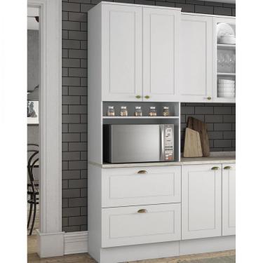 Imagem de Torre Quente 2 Portas 2 Gavetas Nicho para Forno Emily Henn Branco Fosco