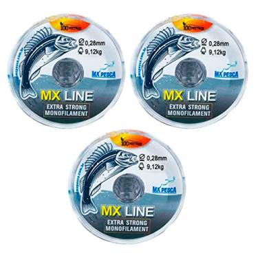 Imagem de Linha MX Pesca MX Line Mono 300 Metros Interligados Transparente 0.28mm 9,12kg
