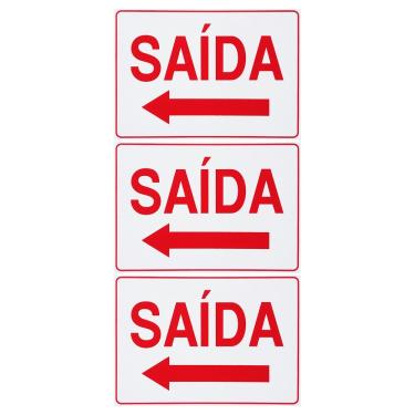 Imagem de Combo 3 Placas De Sinalização Saída Com Seta Para Esquerda 30x20 Acesso - S-212 F9e