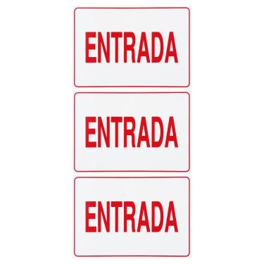 Imagem de Combo 3 Placas De Sinalização Entrada 30x20 Acesso - S-213/2 F9e