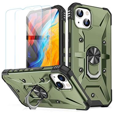 Imagem de Capa para iphone 14 Pro (2 protetores de tela de vidro temperado), iphone 14 Pro Case, iphone 14 Pro Capa (verde)