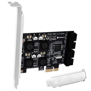 Imagem de FebSmart 2 portas de cabeçalho IDC USB 3.0 de 19 pinos - PCI Express USB 3.0 cartão de expansão para Windows Server, XP, Vista, 7,8,8.1,10 PCs-tecnologia de autoalimentação - sem necessidade de fonte de alimentação adicional (FS-H2-Pro)