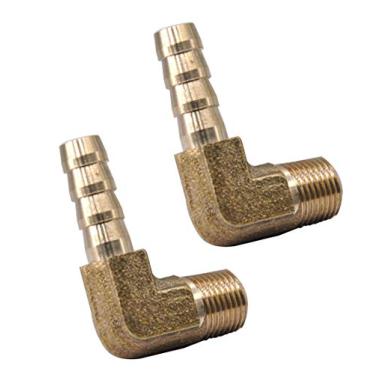 Imagem de Mangueira de latão HZFJ, 2 peças, cotovelo de 90 graus, 1/4 de polegada (0,6 cm) x1/8" NPT, conector de mangueira de água/combustível/ar